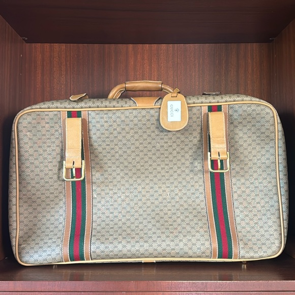 GUCCI Vintage Luggage (L 24") *GG Monogram* Suitcase - Picture 1 of 10